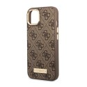 Guess 4G Logo Plate MagSafe - Etui iPhone 14 (brązowy)