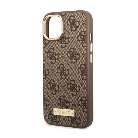 Guess 4G Logo Plate MagSafe - Etui iPhone 14 (brązowy) Guess 4G Logo Plate MagSafe - Etui iPhone 14 (brązowy)