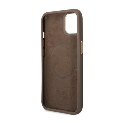 Guess 4G Logo Plate MagSafe - Etui iPhone 14 (brązowy) Guess 4G Logo Plate MagSafe - Etui iPhone 14 (brązowy)