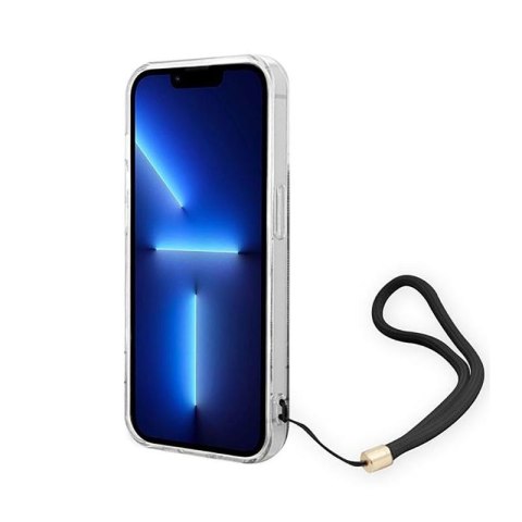 Guess 4G Print Cord - Etui ze smyczką iPhone 14 Pro (czarny) Guess 4G Print Cord - Etui ze smyczką iPhone 14 Pro (czarny)