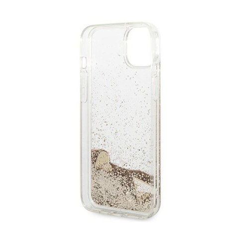 Guess Liquid Glitter Charms - Etui iPhone 14 Plus (złoty) Guess Liquid Glitter Charms - Etui iPhone 14 Plus (złoty)