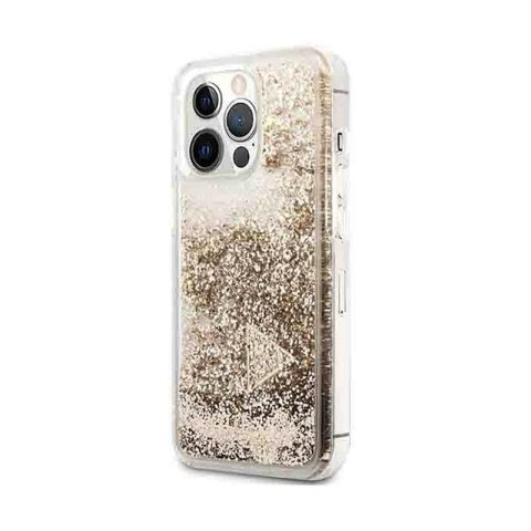 Guess Liquid Glitter Charms - Etui iPhone 14 Pro Max (złoty) Guess Liquid Glitter Charms - Etui iPhone 14 Pro Max (złoty)