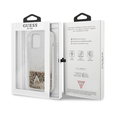 Guess Liquid Glitter Charms - Etui iPhone 14 Pro Max (złoty) Guess Liquid Glitter Charms - Etui iPhone 14 Pro Max (złoty)