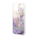 Guess Liquid Glitter Flower - Etui iPhone 14 (fioletowy)