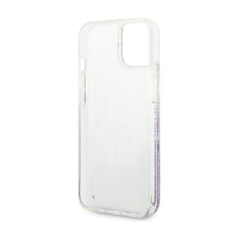 Guess Liquid Glitter Flower - Etui iPhone 14 (fioletowy) Guess Liquid Glitter Flower - Etui iPhone 14 (fioletowy)