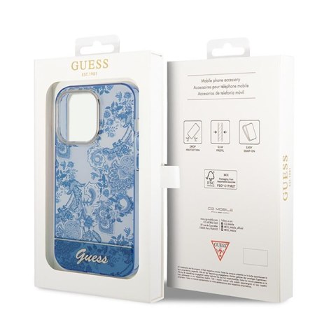 Guess Porcelain Collection - Etui iPhone 14 Pro (niebieski) Guess Porcelain Collection - Etui iPhone 14 Pro (niebieski)