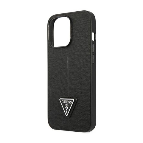 Guess Saffiano Triangle Logo Case - Etui iPhone 14 Pro Max (czarny) Guess Saffiano Triangle Logo Case - Etui iPhone 14 Pro Max (czarny)