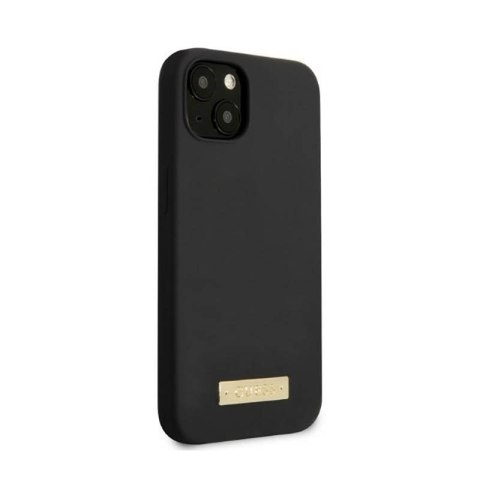 Guess Silicone Logo Plate MagSafe - Etui iPhone 13 Mini (czarny) Guess Silicone Logo Plate MagSafe - Etui iPhone 13 Mini (czarny)