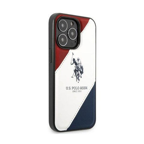 US Polo Assn Tricolor Embossed - Etui iPhone 14 Pro (biały) US Polo Assn Tricolor Embossed - Etui iPhone 14 Pro (biały)