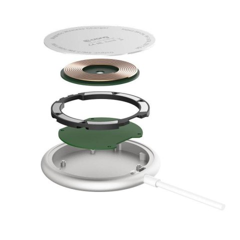 Crong MagSpot Wireless Charger - Aluminiowa ładowarka indukcyjna MagSafe 15W (Silver White) Crong MagSpot Wireless Charger - Aluminiowa ładowarka indukcyjna MagSafe 15W (Silver White)