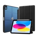 Crong PrimeFolio - Etui iPad 10.9" (2022) z podstawką i schowkiem na Apple Pencil (czarny/przezroczysty)