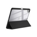 Crong PrimeFolio - Etui iPad 10.9" (2022) z podstawką i schowkiem na Apple Pencil (czarny/przezroczysty)