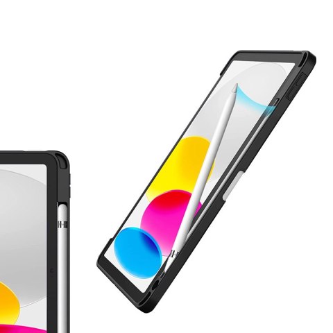 Crong PrimeFolio - Etui iPad 10.9" (2022) z podstawką i schowkiem na Apple Pencil (czarny/przezroczysty) Crong PrimeFolio - Etui iPad 10.9" (2022) z podstawką i schowkiem na Apple Pencil (czarny/przezroczysty)