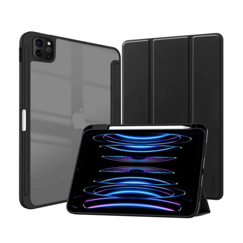 Crong PrimeFolio - Etui iPad Pro 11" (2022-2021) / iPad Air 10.9" (5-4 gen.) z podstawką i ładowaniem Apple Pencil (czarny/przez Crong PrimeFolio - Etui iPad Pro 11" (2022-2021) / iPad Air 10.9" (5-4 gen.) z podstawką i ładowaniem Apple Pencil (czarny/przez