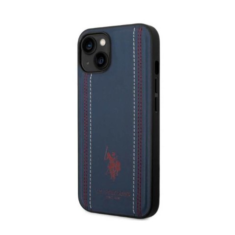 US Polo Assn Leather Stitch - Etui iPhone 14 Plus (granatowy) US Polo Assn Leather Stitch - Etui iPhone 14 Plus (granatowy)
