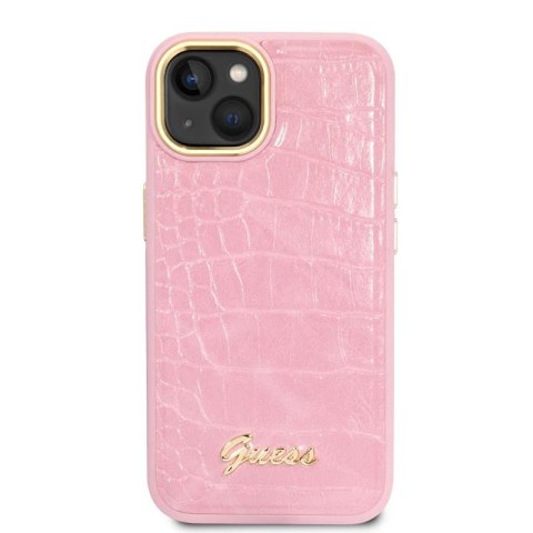 Guess Croco Collection - Etui iPhone 14 (różowy) Guess Croco Collection - Etui iPhone 14 (różowy)