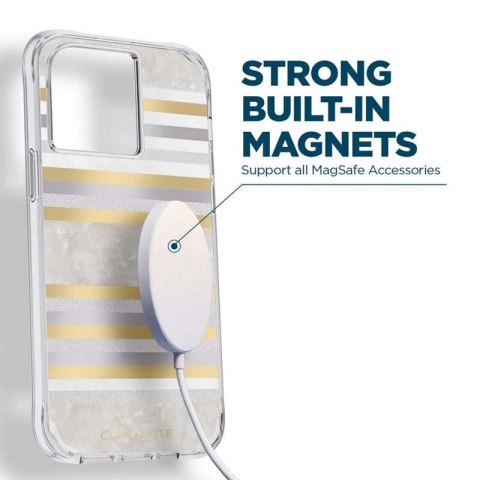Case-Mate Pearl Stripes MagSafe - Etui iPhone 14 Pro Max zdobione masą perłową (Pearl Stripes) Case-Mate Pearl Stripes MagSafe - Etui iPhone 14 Pro Max zdobione masą perłową (Pearl Stripes)