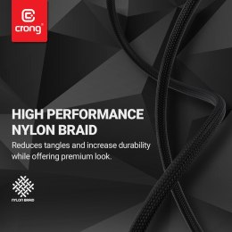 Crong Armor Link - Kabel 100W 5A USB-C do USB-C Fast Charging 200cm (czarny)