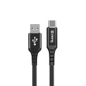 Crong Armor Link - Kabel 60W 3A USB-A do USB-C Fast Charging 25cm (czarny)
