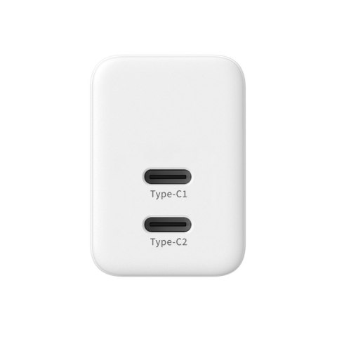 Crong Ultra Compact GaN - Ładowarka sieciowa 2x USB-C 35W PD 3.0 z PPS (biały) Crong Ultra Compact GaN - Ładowarka sieciowa 2x USB-C 35W PD 3.0 z PPS (biały)