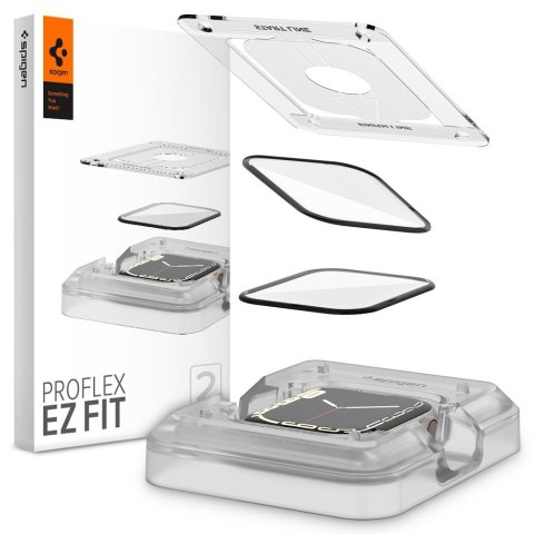 Spigen Proflex EZ FIT 2-Pack - Szkło hybrydowe do Apple Watch 8 / 7 41 mm (2 szt) Spigen Proflex EZ FIT 2-Pack - Szkło hybrydowe do Apple Watch 8 / 7 41 mm (2 szt)