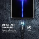 Crong Armor Link - Kabel 100W 5A USB-C do USB-C Fast Charging 120cm (czarny)