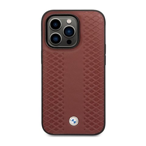 BMW Leather Diamond Pattern - Etui iPhone 14 Pro (burgundowy) BMW Leather Diamond Pattern - Etui iPhone 14 Pro (burgundowy)