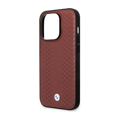 BMW Leather Diamond Pattern - Etui iPhone 14 Pro (burgundowy) BMW Leather Diamond Pattern - Etui iPhone 14 Pro (burgundowy)