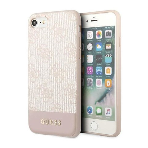 Guess 4G Bottom Stripe Collection - Etui iPhone iPhone SE (2022/2020) / 8 / 7 (różowy) Guess 4G Bottom Stripe Collection - Etui iPhone iPhone SE (2022/2020) / 8 / 7 (różowy)