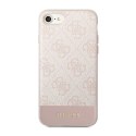 Guess 4G Bottom Stripe Collection - Etui iPhone iPhone SE (2022/2020) / 8 / 7 (różowy)
