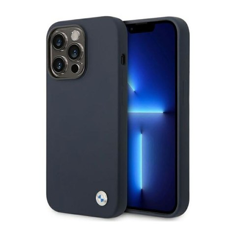BMW Liquid Silicone Case Metal Logo MagSafe - Etui iPhone 14 Pro (granatowy) BMW Liquid Silicone Case Metal Logo MagSafe - Etui iPhone 14 Pro (granatowy)