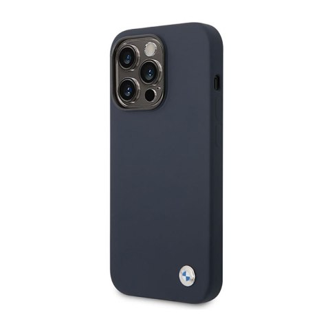 BMW Liquid Silicone Case Metal Logo MagSafe - Etui iPhone 14 Pro (granatowy) BMW Liquid Silicone Case Metal Logo MagSafe - Etui iPhone 14 Pro (granatowy)
