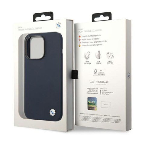BMW Liquid Silicone Case Metal Logo MagSafe - Etui iPhone 14 Pro (granatowy) BMW Liquid Silicone Case Metal Logo MagSafe - Etui iPhone 14 Pro (granatowy)