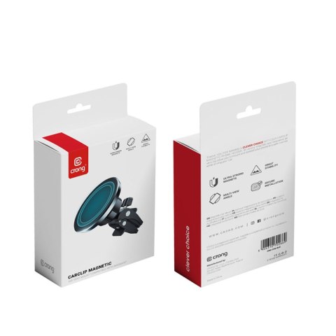 Crong Carclip Magnetic - Magnetyczny uchwyt samochodowy MagSafe (czarny) Crong Carclip Magnetic - Magnetyczny uchwyt samochodowy MagSafe (czarny)