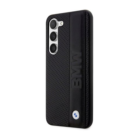 BMW Leather Textured & Stripe - Etui Samsung Galaxy S23 (czarny) BMW Leather Textured & Stripe - Etui Samsung Galaxy S23 (czarny)