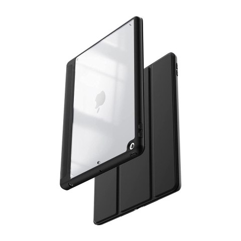Crong PrimeFolio - Etui iPad 10.2" (2021-2019) z podstawką i schowkiem na Apple Pencil (czarny/przezroczysty) Crong PrimeFolio - Etui iPad 10.2" (2021-2019) z podstawką i schowkiem na Apple Pencil (czarny/przezroczysty)