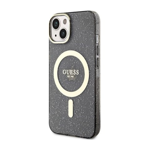Guess Glitter Gold MagSafe - Etui iPhone 14 Plus (Czarny) Guess Glitter Gold MagSafe - Etui iPhone 14 Plus (Czarny)