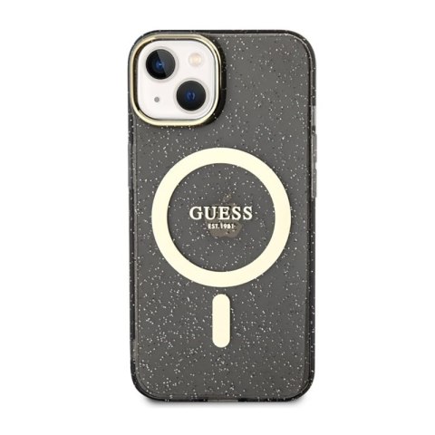 Guess Glitter Gold MagSafe - Etui iPhone 14 Plus (Czarny) Guess Glitter Gold MagSafe - Etui iPhone 14 Plus (Czarny)