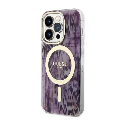Guess Leopard MagSafe - Etui iPhone 14 Pro Max (Różowy) Guess Leopard MagSafe - Etui iPhone 14 Pro Max (Różowy)