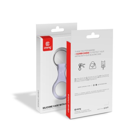 Crong Silicone Case with Key Ring - Etui ochronne brelok do Apple AirTag (lawendowy) Crong Silicone Case with Key Ring - Etui ochronne brelok do Apple AirTag (lawendowy)