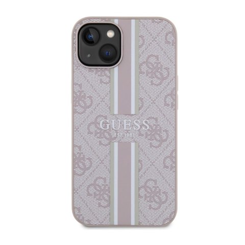 Guess 4G Printed Stripes MagSafe - Etui iPhone 14 Plus (Różowy) Guess 4G Printed Stripes MagSafe - Etui iPhone 14 Plus (Różowy)