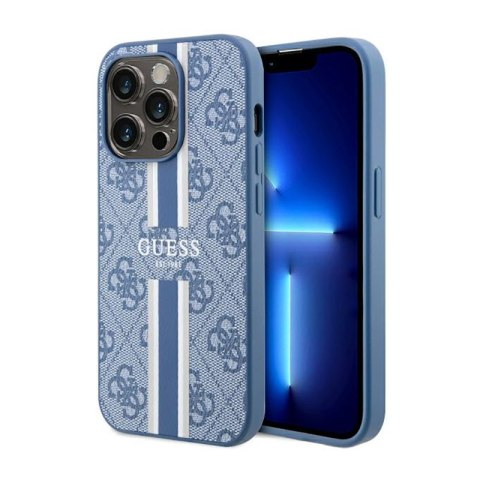 Guess 4G Printed Stripes MagSafe - Etui iPhone 14 Pro Max (Niebieski) Guess 4G Printed Stripes MagSafe - Etui iPhone 14 Pro Max (Niebieski)
