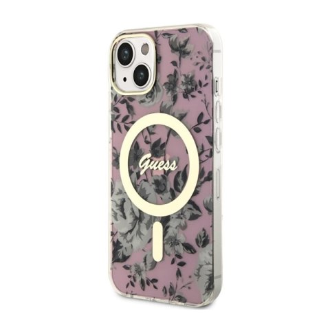 Guess Flower MagSafe - Etui iPhone 14 Plus (Różowy) Guess Flower MagSafe - Etui iPhone 14 Plus (Różowy)
