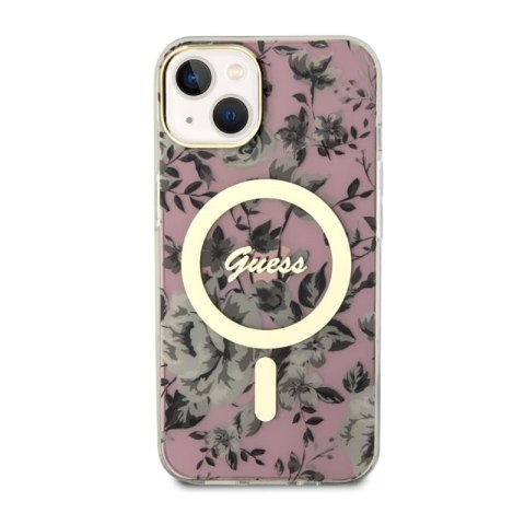 Guess Flower MagSafe - Etui iPhone 14 Plus (Różowy) Guess Flower MagSafe - Etui iPhone 14 Plus (Różowy)