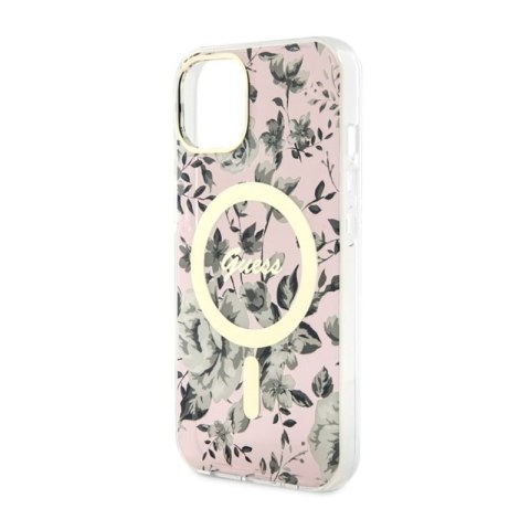 Guess Flower MagSafe - Etui iPhone 14 Plus (Różowy) Guess Flower MagSafe - Etui iPhone 14 Plus (Różowy)