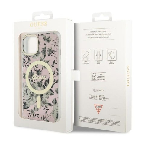 Guess Flower MagSafe - Etui iPhone 14 Plus (Różowy) Guess Flower MagSafe - Etui iPhone 14 Plus (Różowy)