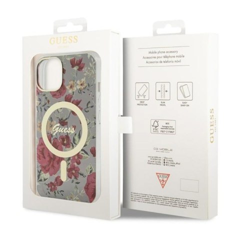 Guess Flower MagSafe - Etui iPhone 14 (Zielony) Guess Flower MagSafe - Etui iPhone 14 (Zielony)
