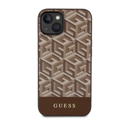 Guess GCube Stripes MagSafe - Etui iPhone 14 (Brązowy) Guess GCube Stripes MagSafe - Etui iPhone 14 (Brązowy)