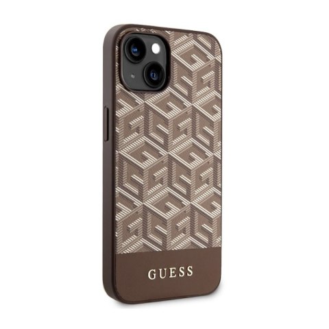 Guess GCube Stripes MagSafe - Etui iPhone 14 (Brązowy) Guess GCube Stripes MagSafe - Etui iPhone 14 (Brązowy)
