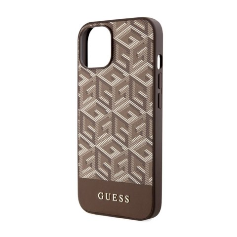 Guess GCube Stripes MagSafe - Etui iPhone 14 (Brązowy) Guess GCube Stripes MagSafe - Etui iPhone 14 (Brązowy)